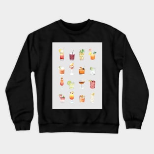 Classic Watercolor Cocktails Drinks Crewneck Sweatshirt